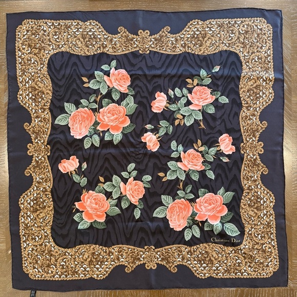 Dior Accessories - Christian Dior Floral Silk Scarf
